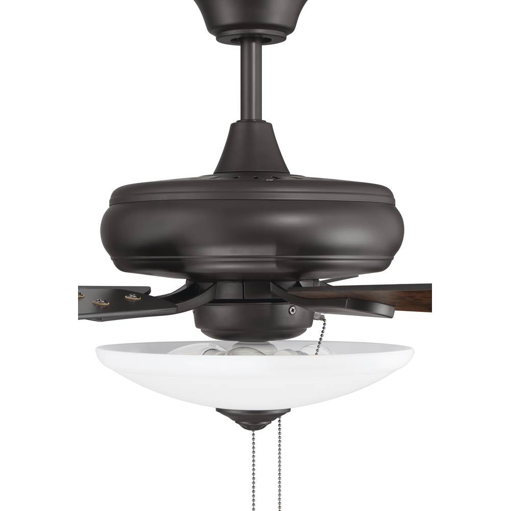 Craftmade ECF111CBZ5-CBZWLN Classic Bronze Eos 52'' 5-blade 3 Light Bowl Ceiling Fan In Classic Bronze With Classic Bronze/walnut Blades, Light Kit Included (optional) Image 7