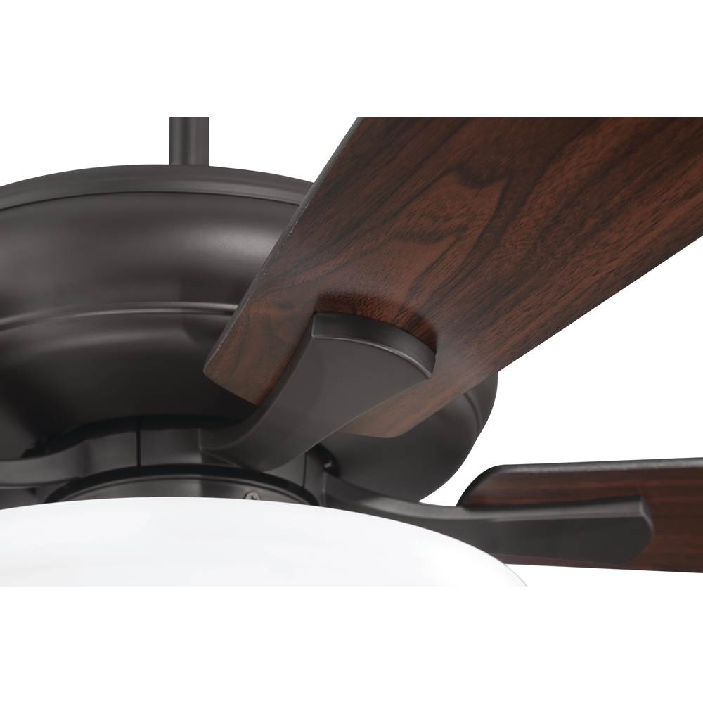 Craftmade ECF111CBZ5-CBZWLN Classic Bronze Eos 52'' 5-blade 3 Light Bowl Ceiling Fan In Classic Bronze With Classic Bronze/walnut Blades, Light Kit Included (optional) Image 5