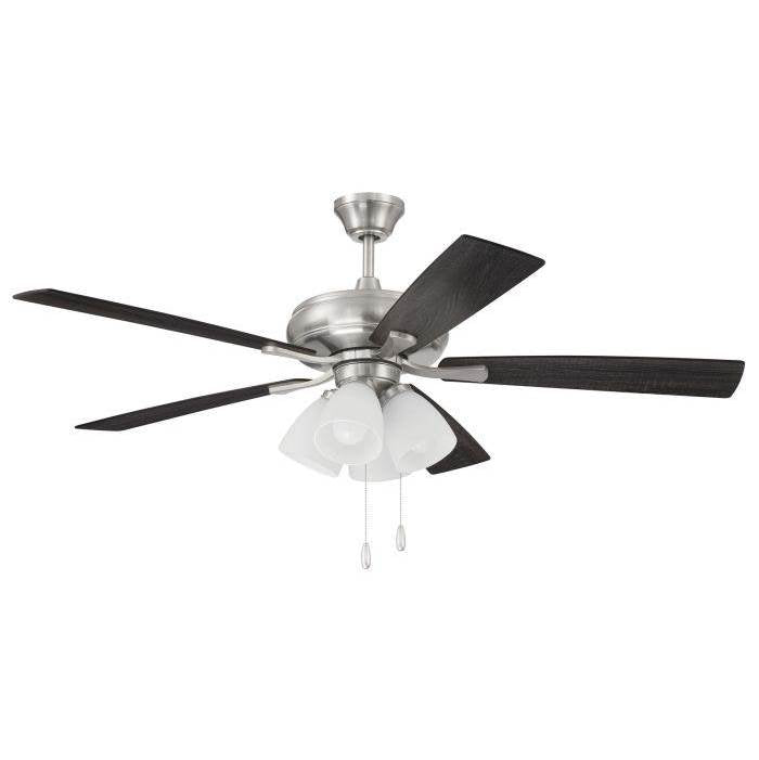 Craftmade Eos Frost Eos 52'' 5-blade Frost 4 Light Ceiling Fan In Brushed Polished Nickel W/ Brushed Nickel/greywood Blades; Integrated Light Kit