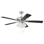 Craftmade Eos Frost Eos 52'' 5-blade Frost 4 Light Ceiling Fan In Brushed Polished Nickel W/ Brushed Nickel/greywood Blades; Integrated Light Kit