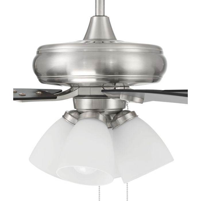 Craftmade ECF114BNK5-BNGW Brushed Polished Nickel Eos 52'' 5-blade Frost 4 Light Ceiling Fan In Brushed Polished Nickel W/ Brushed Nickel/greywood Blades; Integrated Light Kit Image 6