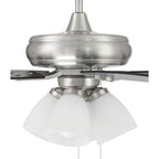 Craftmade ECF114BNK5-BNGW Brushed Polished Nickel Eos 52'' 5-blade Frost 4 Light Ceiling Fan In Brushed Polished Nickel W/ Brushed Nickel/greywood Blades; Integrated Light Kit Image 6