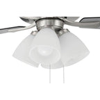 Craftmade ECF114BNK5-BNGW Brushed Polished Nickel Eos 52'' 5-blade Frost 4 Light Ceiling Fan In Brushed Polished Nickel W/ Brushed Nickel/greywood Blades; Integrated Light Kit Image 3