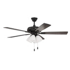 Craftmade Eos Frost Eos 52'' 5-blade Frost 4 Light Ceiling Fan In Flat Black W/ Flat Black/greywood Blades; Integrated Light Kit