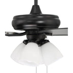 Craftmade ECF114FB5-FBGW Flat Black Eos 52'' 5-blade Frost 4 Light Ceiling Fan In Flat Black W/ Flat Black/greywood Blades; Integrated Light Kit Image 6