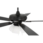 Craftmade ECF114FB5-FBGW Flat Black Eos 52'' 5-blade Frost 4 Light Ceiling Fan In Flat Black W/ Flat Black/greywood Blades; Integrated Light Kit Image 4