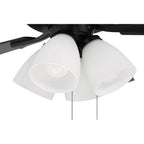 Craftmade ECF114FB5-FBGW Flat Black Eos 52'' 5-blade Frost 4 Light Ceiling Fan In Flat Black W/ Flat Black/greywood Blades; Integrated Light Kit Image 3
