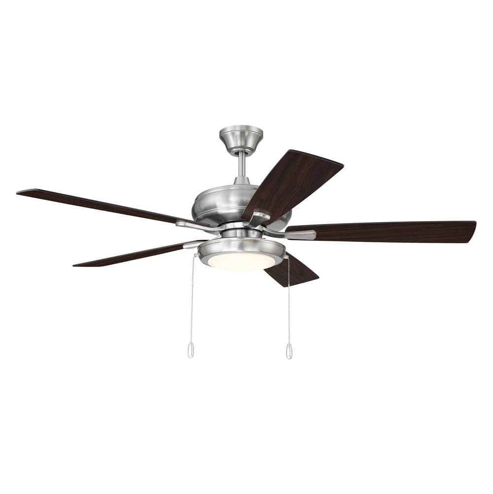Craftmade ECF119BNK5-DWWLN Brushed Polished Nickel Eos 52'' 5-blade Ceiling Fan In Brushed Polished Nickel With Driftwood/walnut Blades, Led Pan Light Kit Included (optional) Image 8