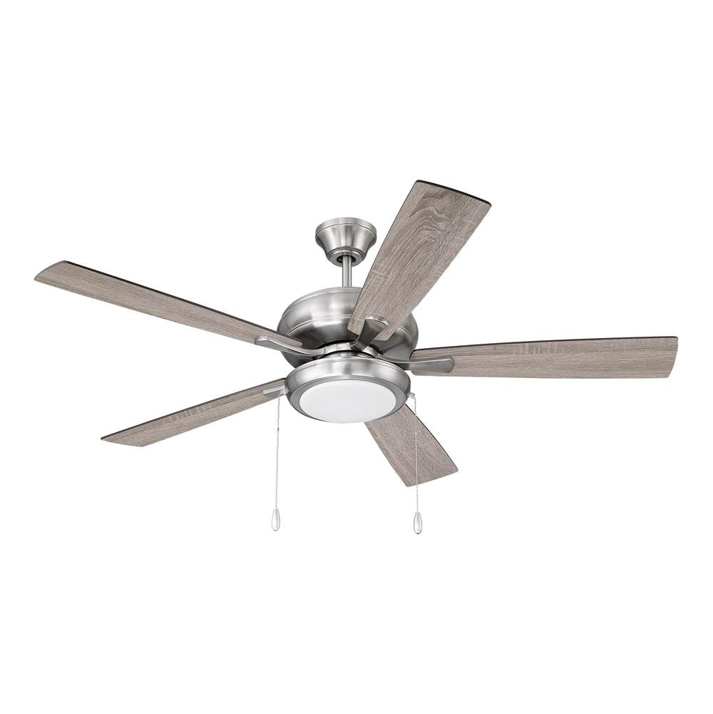 Craftmade ECF119BNK5-DWWLN Brushed Polished Nickel Eos 52'' 5-blade Ceiling Fan In Brushed Polished Nickel With Driftwood/walnut Blades, Led Pan Light Kit Included (optional) Image 2