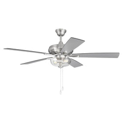Craftmade ECF201BNK5-BNGW Brushed Polished Nickel Eos 52'' 5-blade Clear 2 Light Bowl Ceiling Fan In Brushed Polished Nickel With Brushed Nickel/greywood Blades, Light Kit Included (optional) Image 1