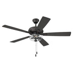Craftmade ECF201CBZ5-CBZWLN Classic Bronze Eos 52'' 5-blade Clear 2 Light Bowl Ceiling Fan In Classic Bronze With Classic Bronze/walnut Blades, Light Kit Included (optional) Image 7