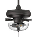 Craftmade ECF201CBZ5-CBZWLN Classic Bronze Eos 52'' 5-blade Clear 2 Light Bowl Ceiling Fan In Classic Bronze With Classic Bronze/walnut Blades, Light Kit Included (optional) Image 5