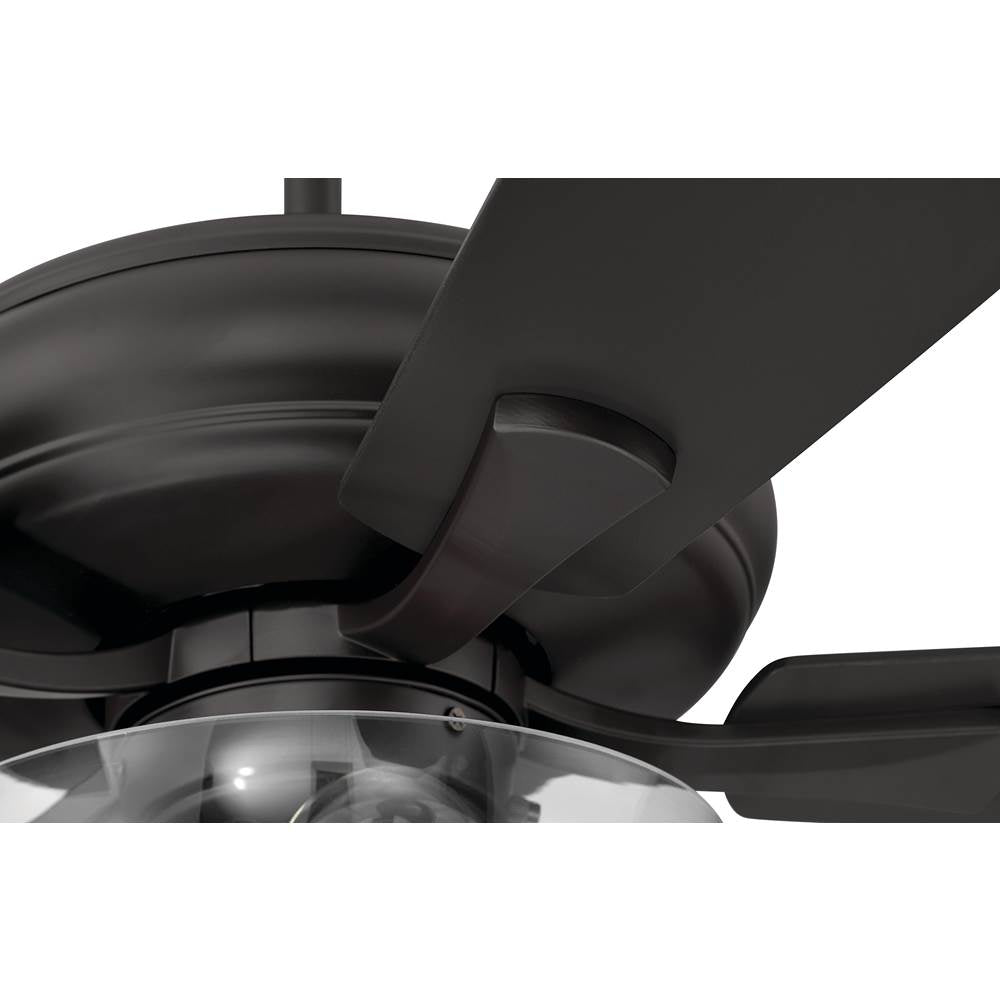 Craftmade ECF201CBZ5-CBZWLN Classic Bronze Eos 52'' 5-blade Clear 2 Light Bowl Ceiling Fan In Classic Bronze With Classic Bronze/walnut Blades, Light Kit Included (optional) Image 4
