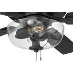 Craftmade ECF201CBZ5-CBZWLN Classic Bronze Eos 52'' 5-blade Clear 2 Light Bowl Ceiling Fan In Classic Bronze With Classic Bronze/walnut Blades, Light Kit Included (optional) Image 3