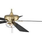 Craftmade ECF201SB5-BWNFB Satin Brass Eos 52'' 5-blade Clear 2 Light Bowl Ceiling Fan In Satin Brass With Black Walnut/flat Black Blades, Light Kit Included (optional) Image 4