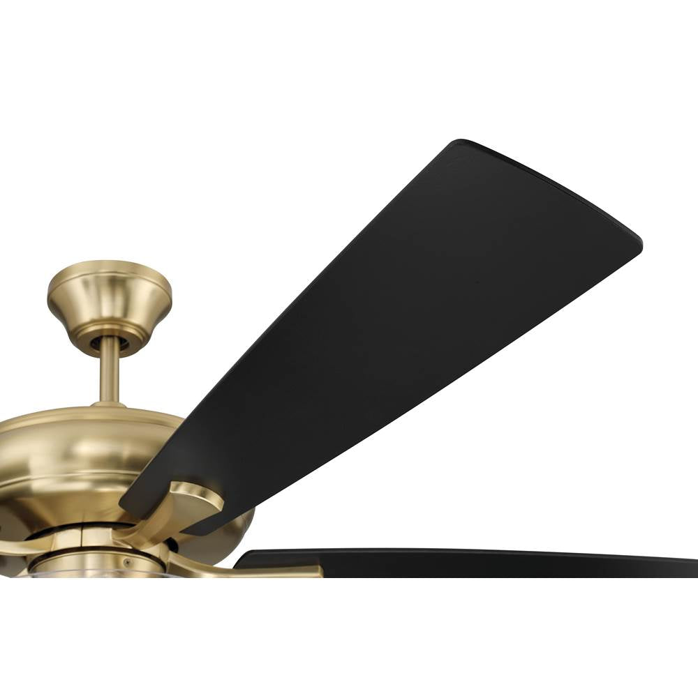 Craftmade ECF201SB5-BWNFB Satin Brass Eos 52'' 5-blade Clear 2 Light Bowl Ceiling Fan In Satin Brass With Black Walnut/flat Black Blades, Light Kit Included (optional) Image 3