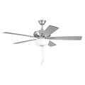 Craftmade ECF211BNK5-BNGW Brushed Polished Nickel Eos 52'' 5-blade Frost 2 Light Bowl Ceiling Fan In Brushed Polished Nickel With Brushed Nickel/greywood Blades, Light Kit Included (optional) Image 1