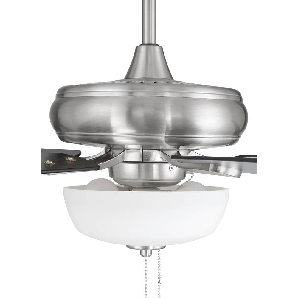 Craftmade ECF211BNK5-BNGW Brushed Polished Nickel Eos 52'' 5-blade Frost 2 Light Bowl Ceiling Fan In Brushed Polished Nickel With Brushed Nickel/greywood Blades, Light Kit Included (optional) Image 7