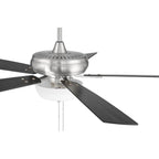 Craftmade ECF211BNK5-BNGW Brushed Polished Nickel Eos 52'' 5-blade Frost 2 Light Bowl Ceiling Fan In Brushed Polished Nickel With Brushed Nickel/greywood Blades, Light Kit Included (optional) Image 3