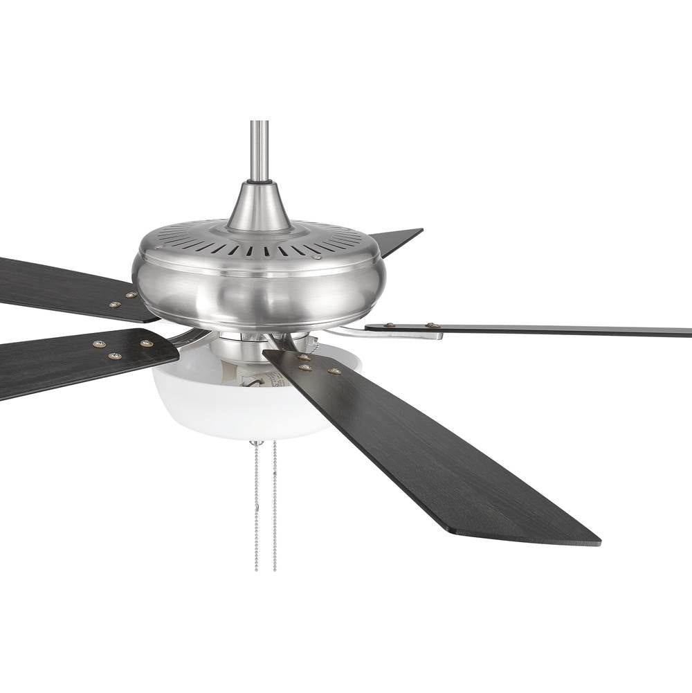 Craftmade ECF211BNK5-BNGW Brushed Polished Nickel Eos 52'' 5-blade Frost 2 Light Bowl Ceiling Fan In Brushed Polished Nickel With Brushed Nickel/greywood Blades, Light Kit Included (optional) Image 3