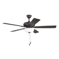 Craftmade ECF211CBZ5-CBZWLN Classic Bronze Eos 52'' 5-blade Frost 2 Light Bowl Ceiling Fan In Classic Bronze With Classic Bronze/walnut Blades, Light Kit Included (optional) Image 1