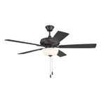 Craftmade Eos 52'' 5-blade Frost 2 Light Bowl Ceiling Fan In Classic Bronze With Classic Bronze/walnut Blades, Light Kit Included (optional)