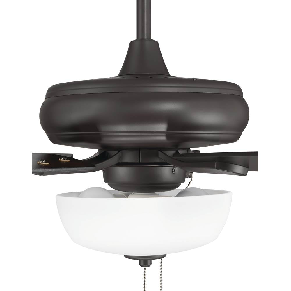 Craftmade ECF211CBZ5-CBZWLN Classic Bronze Eos 52'' 5-blade Frost 2 Light Bowl Ceiling Fan In Classic Bronze With Classic Bronze/walnut Blades, Light Kit Included (optional) Image 7