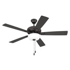 Craftmade ECF211CBZ5-CBZWLN Classic Bronze Eos 52'' 5-blade Frost 2 Light Bowl Ceiling Fan In Classic Bronze With Classic Bronze/walnut Blades, Light Kit Included (optional) Image 2