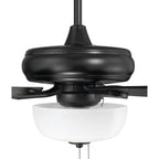 Craftmade ECF211FB5-FBGW Flat Black Eos 52'' 5-blade Frost 2 Light Bowl Ceiling Fan In Flat Black With Flat Black/greywood Blades, Light Kit Included (optional) Image 7