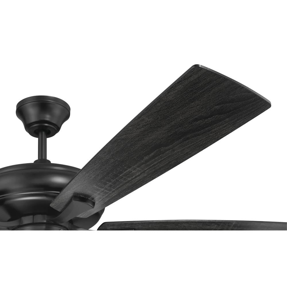 Craftmade ECF211FB5-FBGW Flat Black Eos 52'' 5-blade Frost 2 Light Bowl Ceiling Fan In Flat Black With Flat Black/greywood Blades, Light Kit Included (optional) Image 4