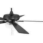 Craftmade ECF211FB5-FBGW Flat Black Eos 52'' 5-blade Frost 2 Light Bowl Ceiling Fan In Flat Black With Flat Black/greywood Blades, Light Kit Included (optional) Image 3