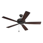 Craftmade ECF52CBZ5-CBZWLN Classic Bronze Eos 52'' 5-blade Ceiling Fan In Classic Bronze With Classic Bronze/walnut Blades, Light Kit Optional (not Included) Image 2