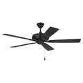 Craftmade Eos 52'' 5-blade Ceiling Fan In Flat Black W/ Flat Black/greywood Blades; Light Kit Optional (not Included)