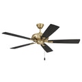 Craftmade Eos 52'' 5-blade Ceiling Fan In Satin Brass With Black Walnut/flat Black Blades; Light Kit Optional (not Included)