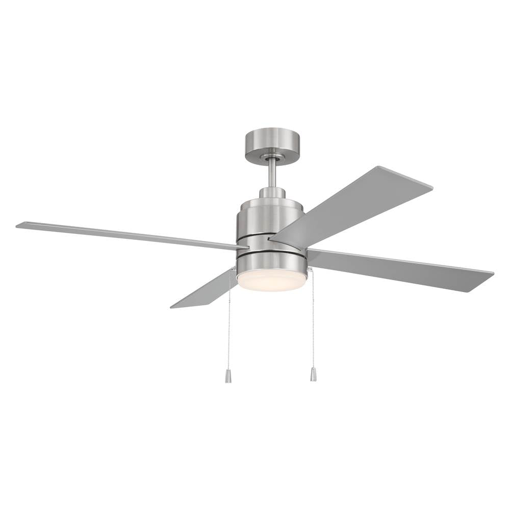 Craftmade Energy Star Mccoy 52'' 4-blade Ceiling Fan In Brushed Polished Nickel With Brushed Nickel Blades, Light Kit Included (optional)