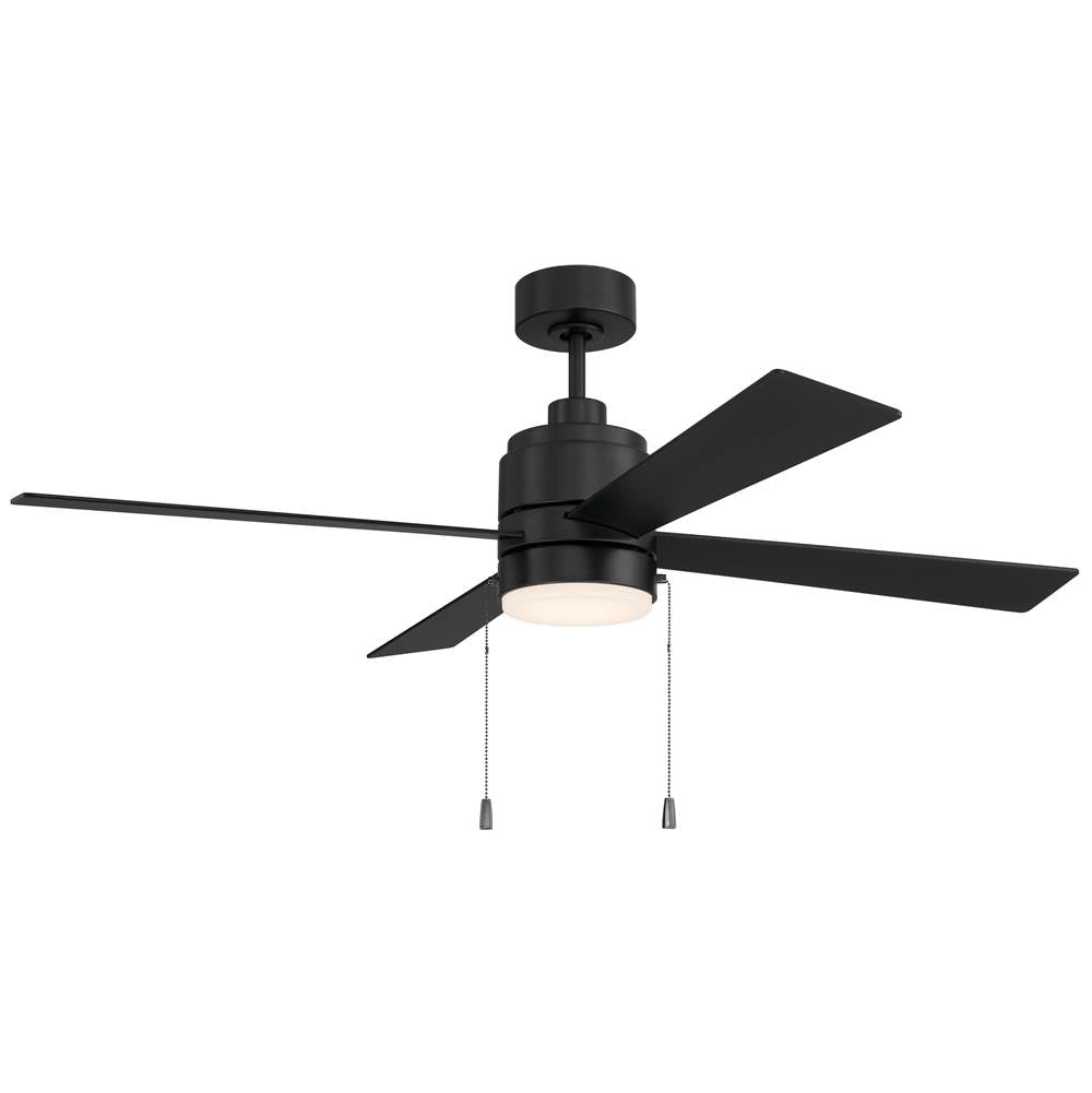 Craftmade Energy Star Mccoy 52'' 4-blade Ceiling Fan In Flat Black With Flat Black Blades, Light Kit Included (optional)