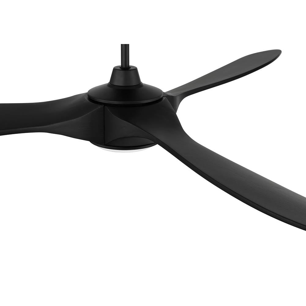 Craftmade EVY60FB3-NWF Flat Black Envy 60'' 3-blade Indoor/outdoor (damp) Ceiling Fan In Flat Black With Flat Black Blades, Light Kit Included (optional) Image 6