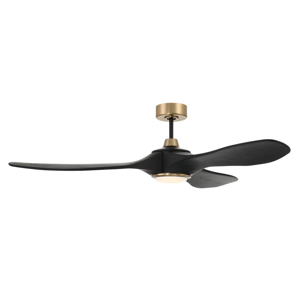 Craftmade Envy 60'' 3-blade Indoor/outdoor (damp) Ceiling Fan In Flat Black With Flat Black Blades, Light Kit Included (optional)