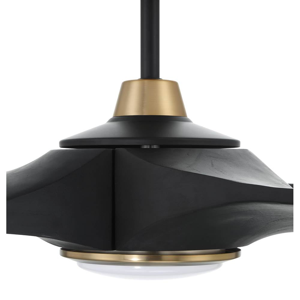Craftmade EVY60FBSB3-NWF Flat Black,Satin Brass Envy 60'' 3-blade Ceiling Fan In Flat Black/satin Brass With Flat Black Blades, Light Kit Included (optional) Image 7