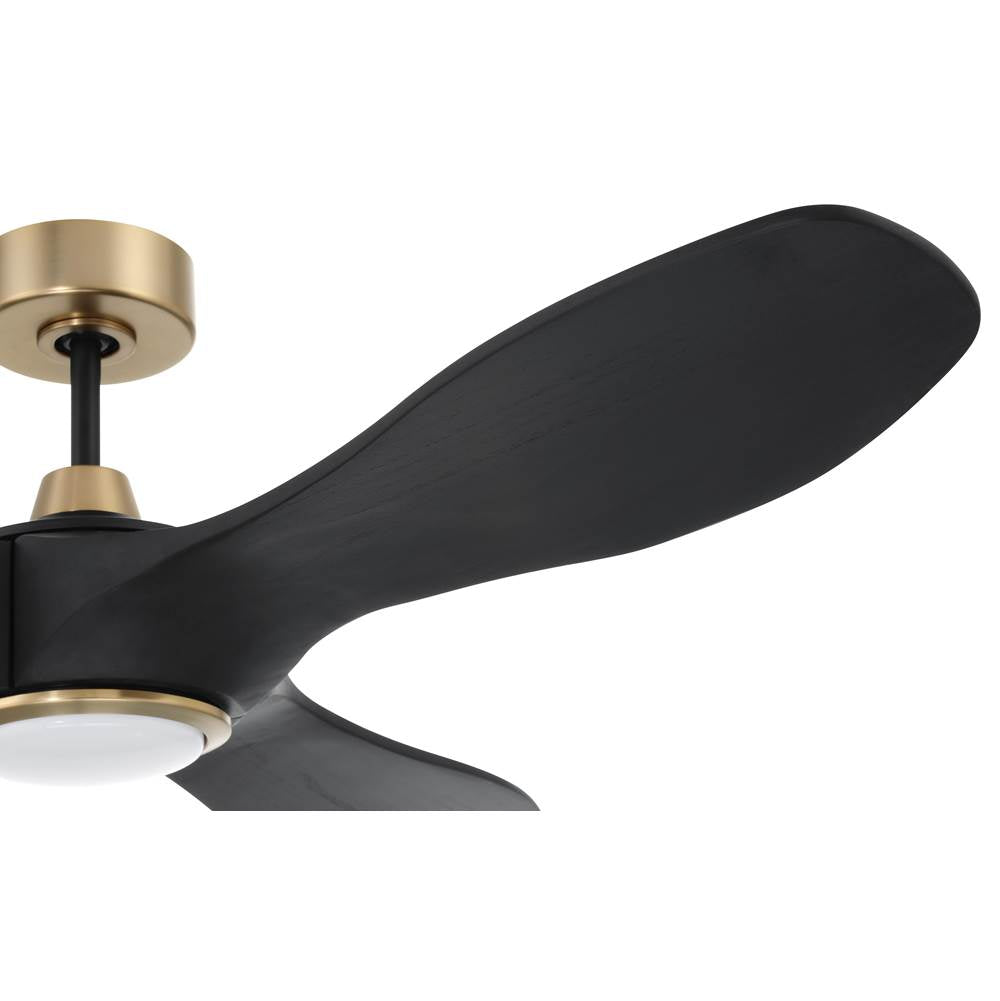 Craftmade EVY60FBSB3-NWF Flat Black,Satin Brass Envy 60'' 3-blade Ceiling Fan In Flat Black/satin Brass With Flat Black Blades, Light Kit Included (optional) Image 4