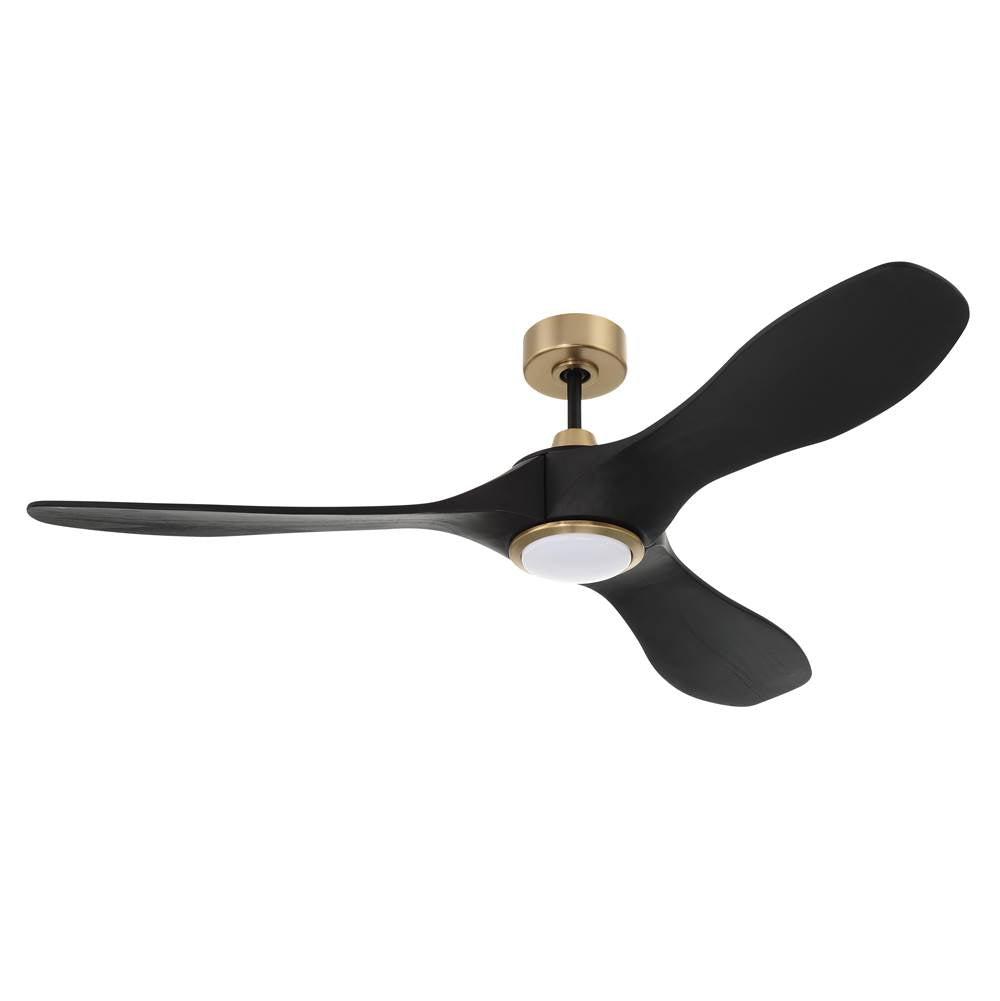 Craftmade EVY60FBSB3-NWF Flat Black,Satin Brass Envy 60'' 3-blade Ceiling Fan In Flat Black/satin Brass With Flat Black Blades, Light Kit Included (optional) Image 2