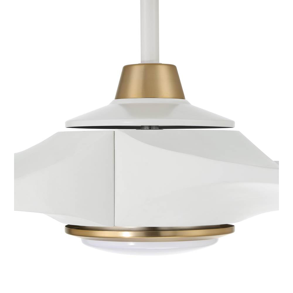 Craftmade EVY60WSB3-NWF White,Satin Brass Envy 60'' 3-blade Ceiling Fan In White/satin Brass With White Blades, Light Kit Included (optional) Image 7