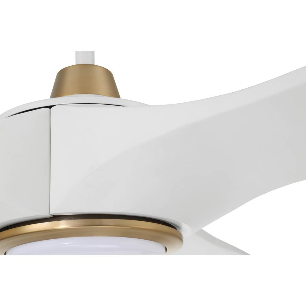 Craftmade EVY60WSB3-NWF White,Satin Brass Envy 60'' 3-blade Ceiling Fan In White/satin Brass With White Blades, Light Kit Included (optional) Image 6