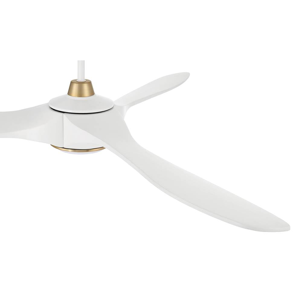 Craftmade EVY60WSB3-NWF White,Satin Brass Envy 60'' 3-blade Ceiling Fan In White/satin Brass With White Blades, Light Kit Included (optional) Image 5
