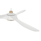 Craftmade EVY60WSB3-NWF White,Satin Brass Envy 60'' 3-blade Ceiling Fan In White/satin Brass With White Blades, Light Kit Included (optional) Image 5