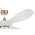 Craftmade EVY60WSB3-NWF White,Satin Brass Envy 60'' 3-blade Ceiling Fan In White/satin Brass With White Blades, Light Kit Included (optional) Image 4