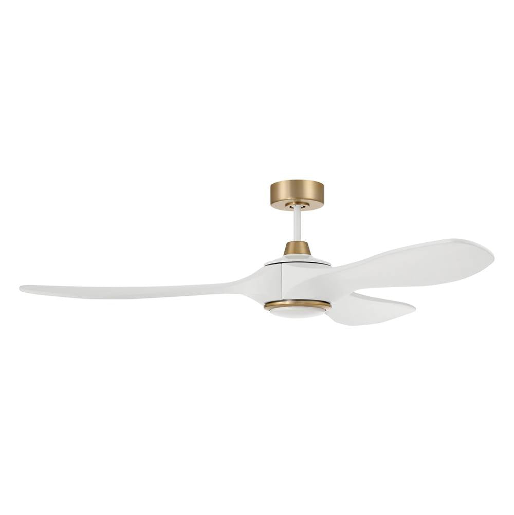 Craftmade EVY60WSB3-NWF White,Satin Brass Envy 60'' 3-blade Ceiling Fan In White/satin Brass With White Blades, Light Kit Included (optional) Image 3