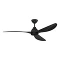Craftmade Frazier 56'' 3-blade Indoor/outdoor (damp) Ceiling Fan In Flat Black With Flat Black Blades, Light Kit Sold Separately