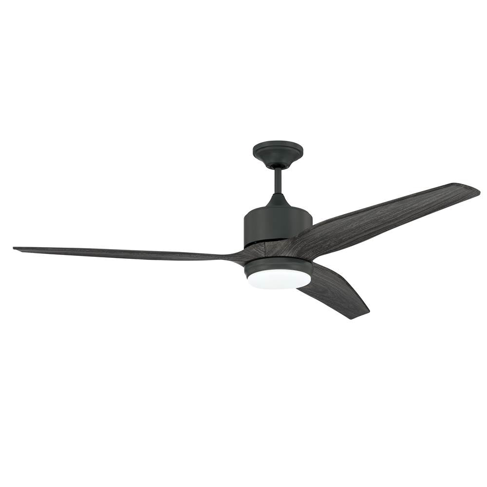 Craftmade FXL60DGT3  Force Xl 60'' 3-blade Indoor/outdoor (wet) Ceiling Fan In Dark Graphite W/ Greywood Blades; Integrated Light Kit Image 1
