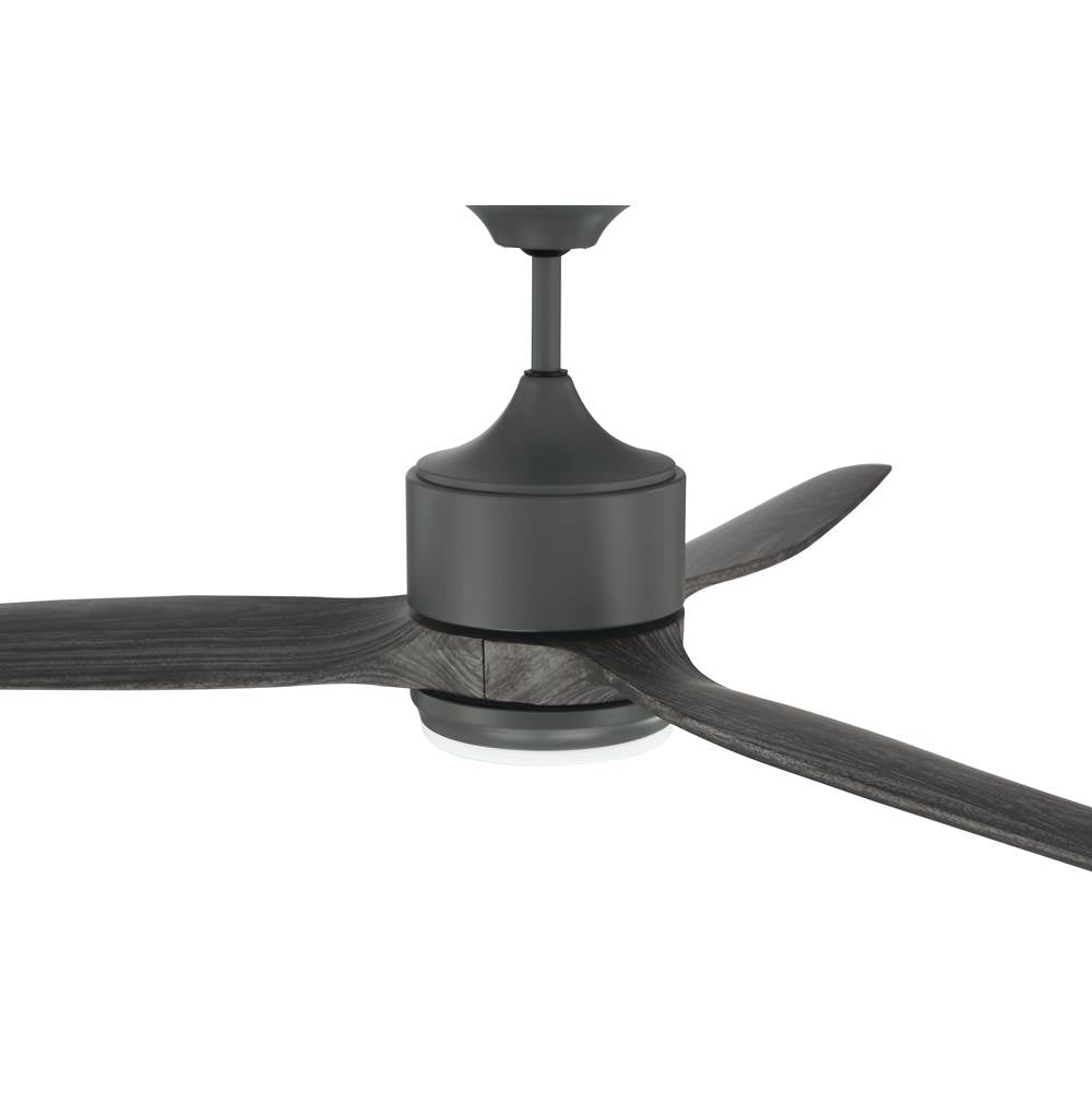 Craftmade FXL60DGT3  Force Xl 60'' 3-blade Indoor/outdoor (wet) Ceiling Fan In Dark Graphite W/ Greywood Blades; Integrated Light Kit Image 3